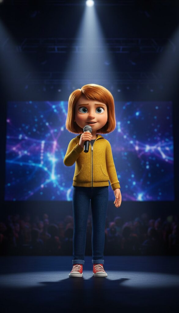 Mira hält eine Rede.